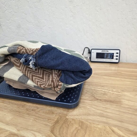 Blue Brush Pieced Cardigan Sweater Women's Size Medium - Picture 10 of 11